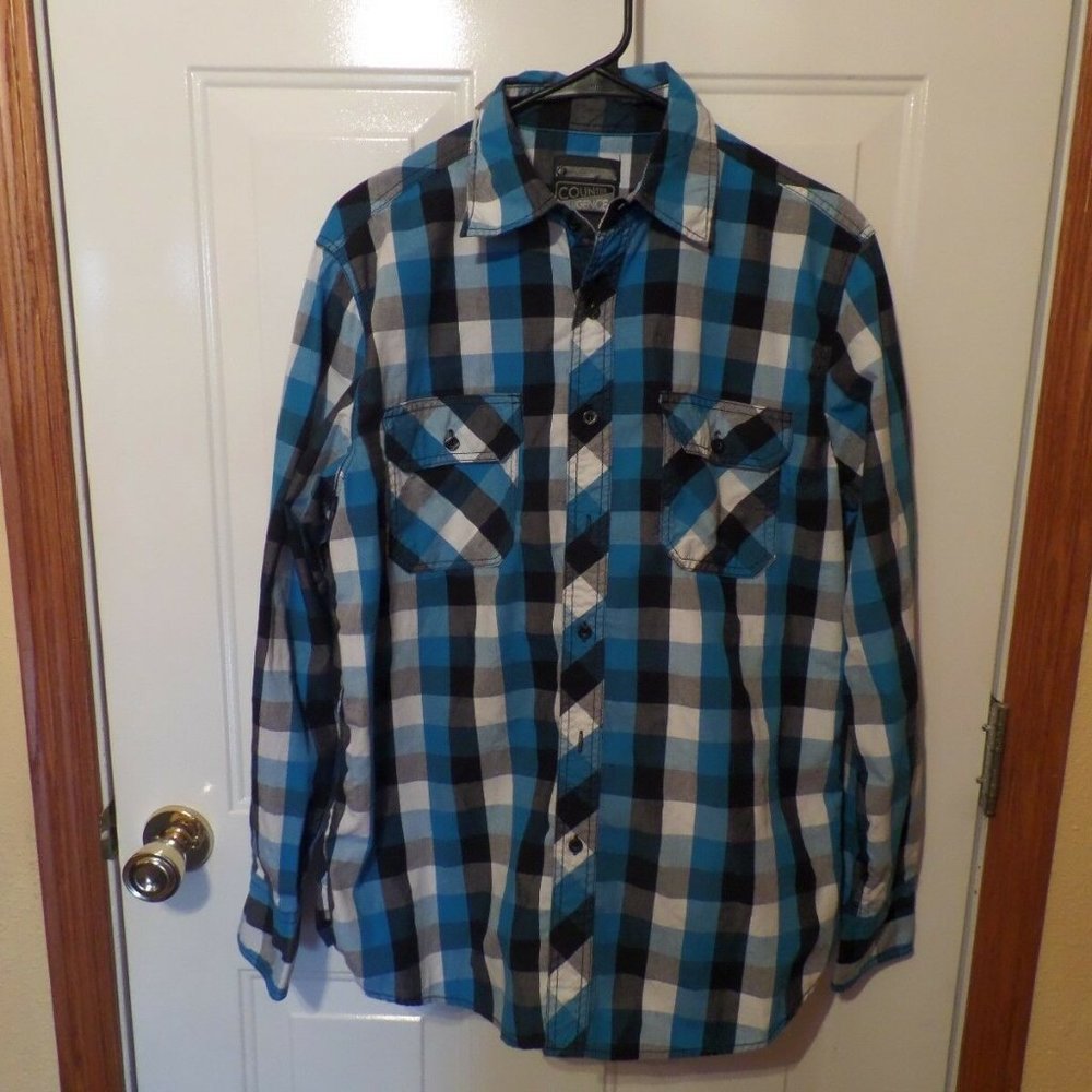 Men's Medium Plaid Button Down Shirt EUC